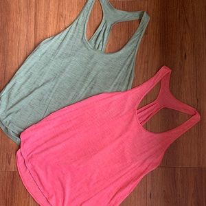 Lot of 2 Lululemon Tanks 8 Pink Green Essential
